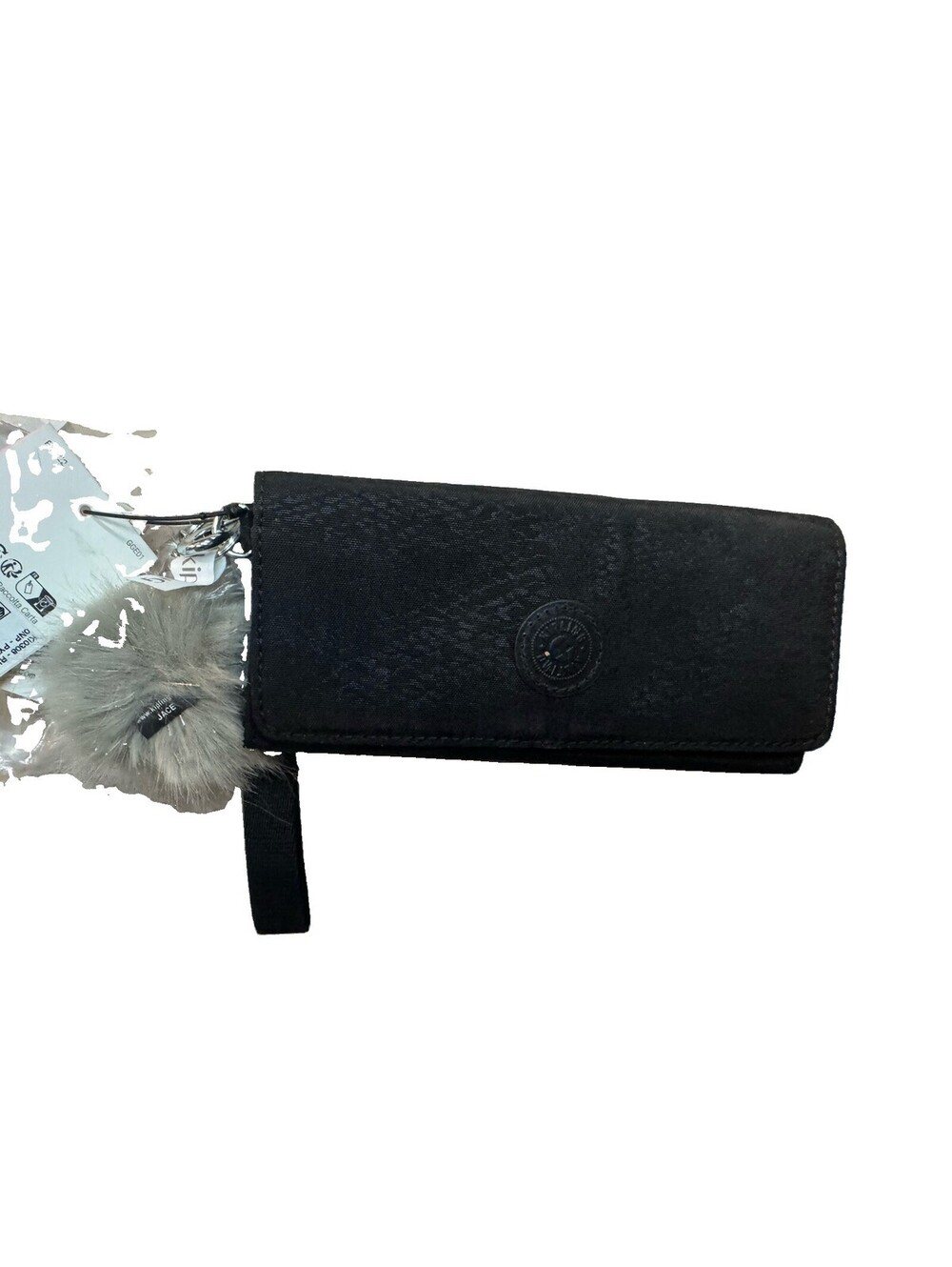 (A3) Kipling New Money Wallet Black Bifold ID Card Holder Monkey Charm NWT $44 - Picture 3 of 6